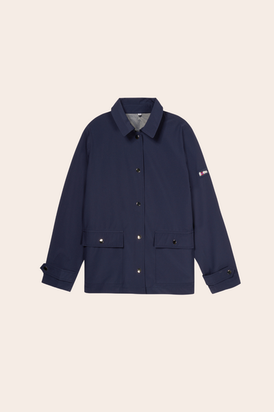 Bonne Nouvelle - Waterproof and windproof jacket Made in France - #couleur_indigo