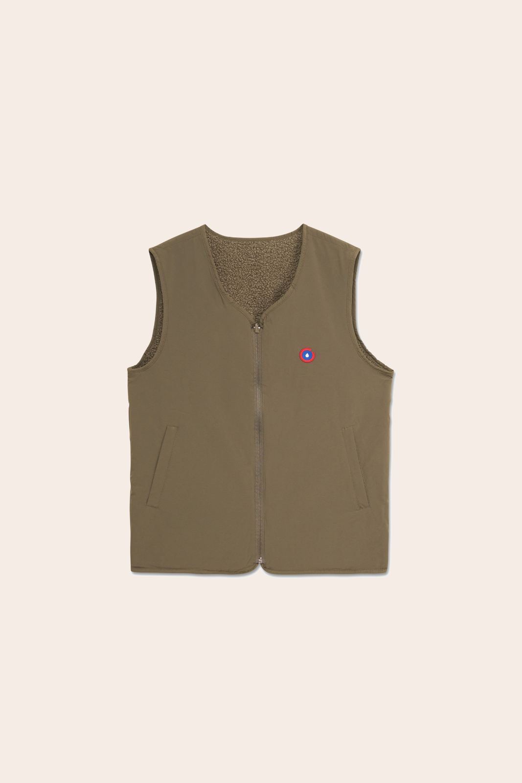 Aligre - Reversible fleece vest - Flotte #couleur_kaki
