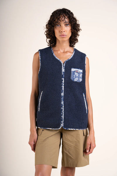 Aligre - Reversible fleece vest - Flotte #couleur_bandana