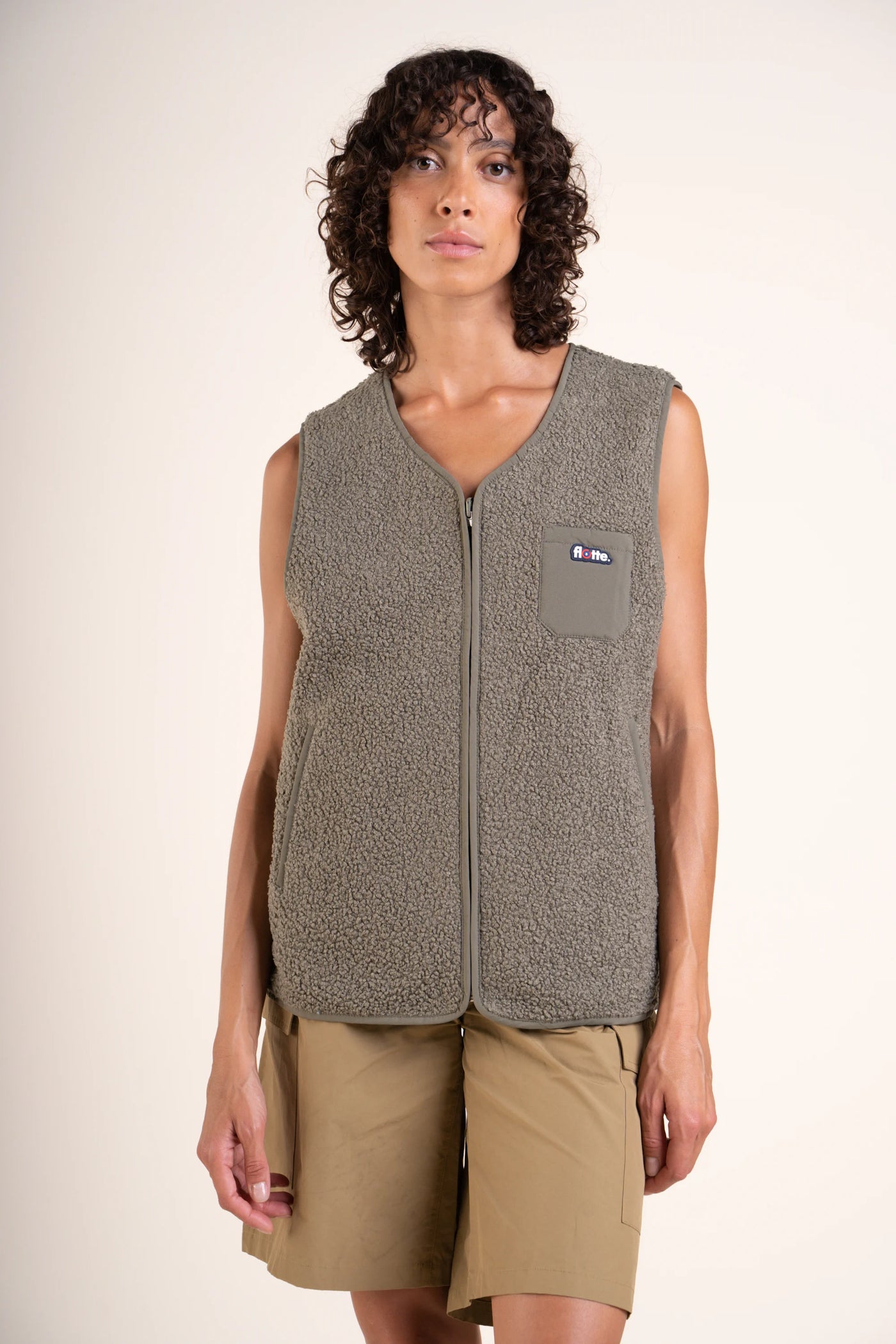 Aligre - Reversible fleece vest - Flotte #couleur_kaki