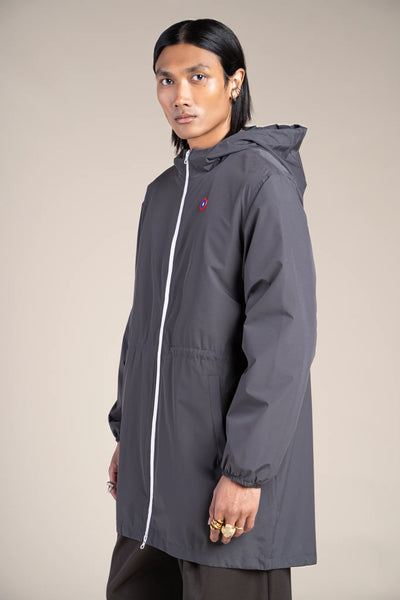 Amelot Classique - Long raincoat - Flotte #couleur_anthracite