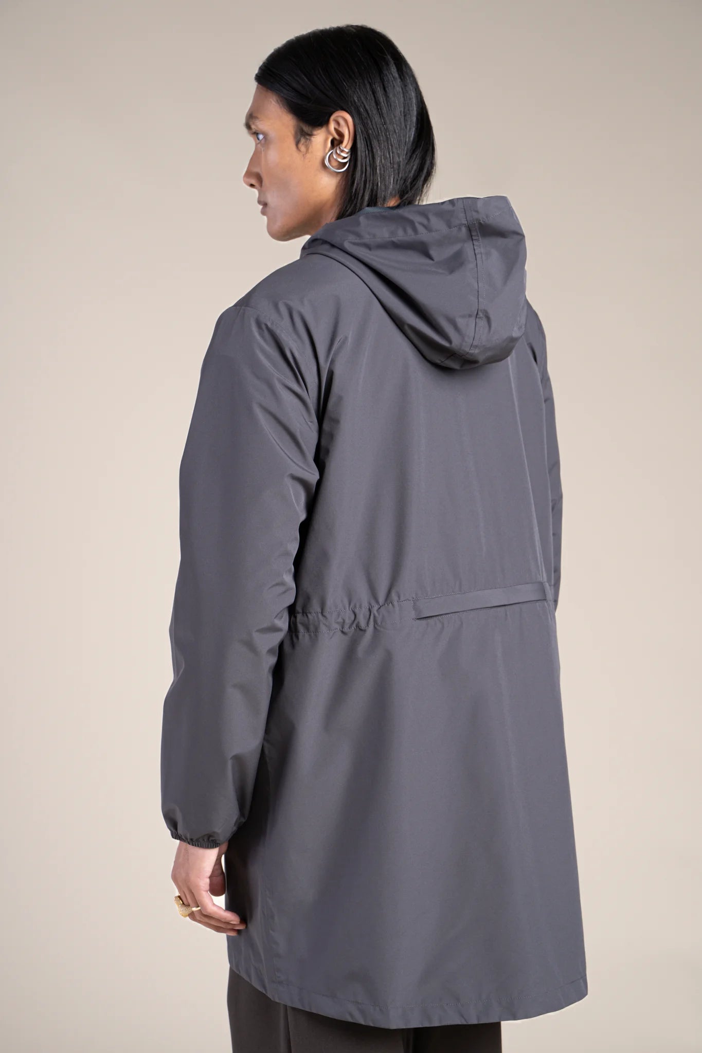 Amelot Classique - Long raincoat - Flotte #couleur_anthracite