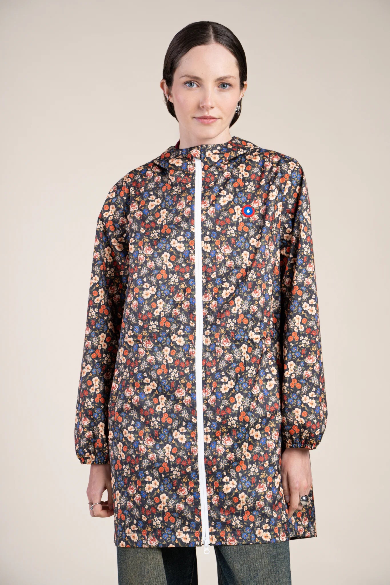 Amelot Printed - Long Raincoat - Flotte #couleur_bloom