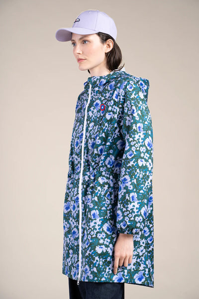 Amelot Printed - Long Raincoat - Flotte #couleur_geranium