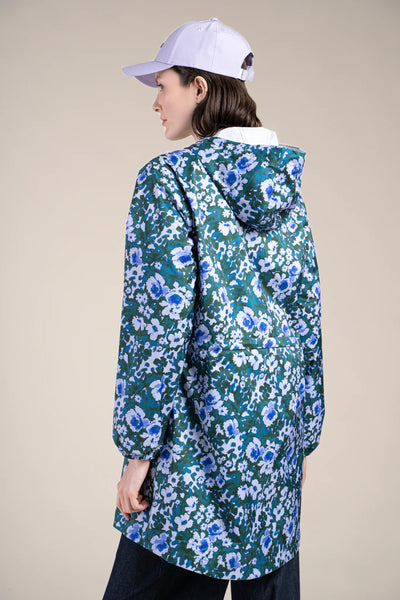 Amelot Printed - Long Raincoat - Flotte #couleur_geranium