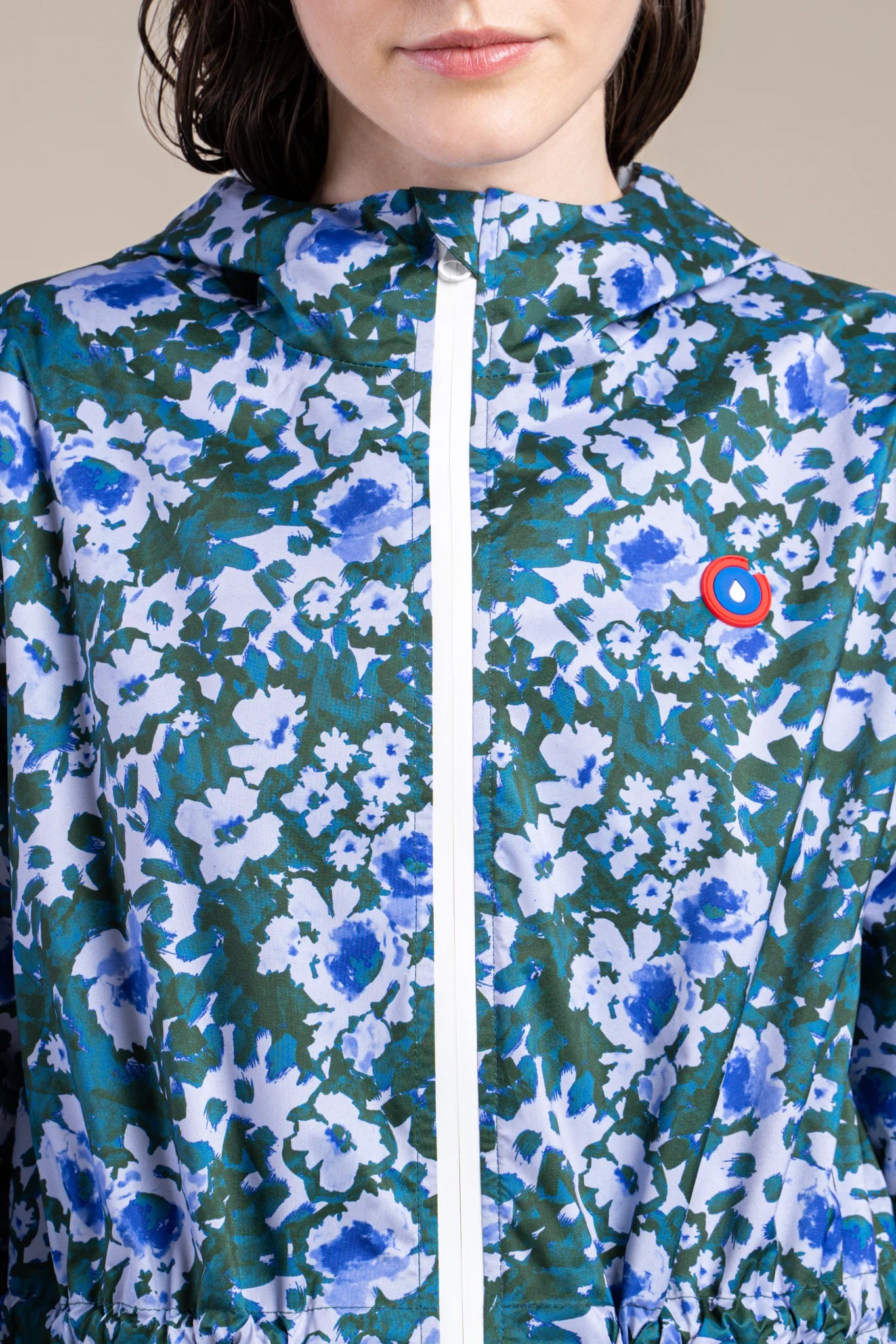 Amelot Printed - Long Raincoat - Flotte #couleur_geranium