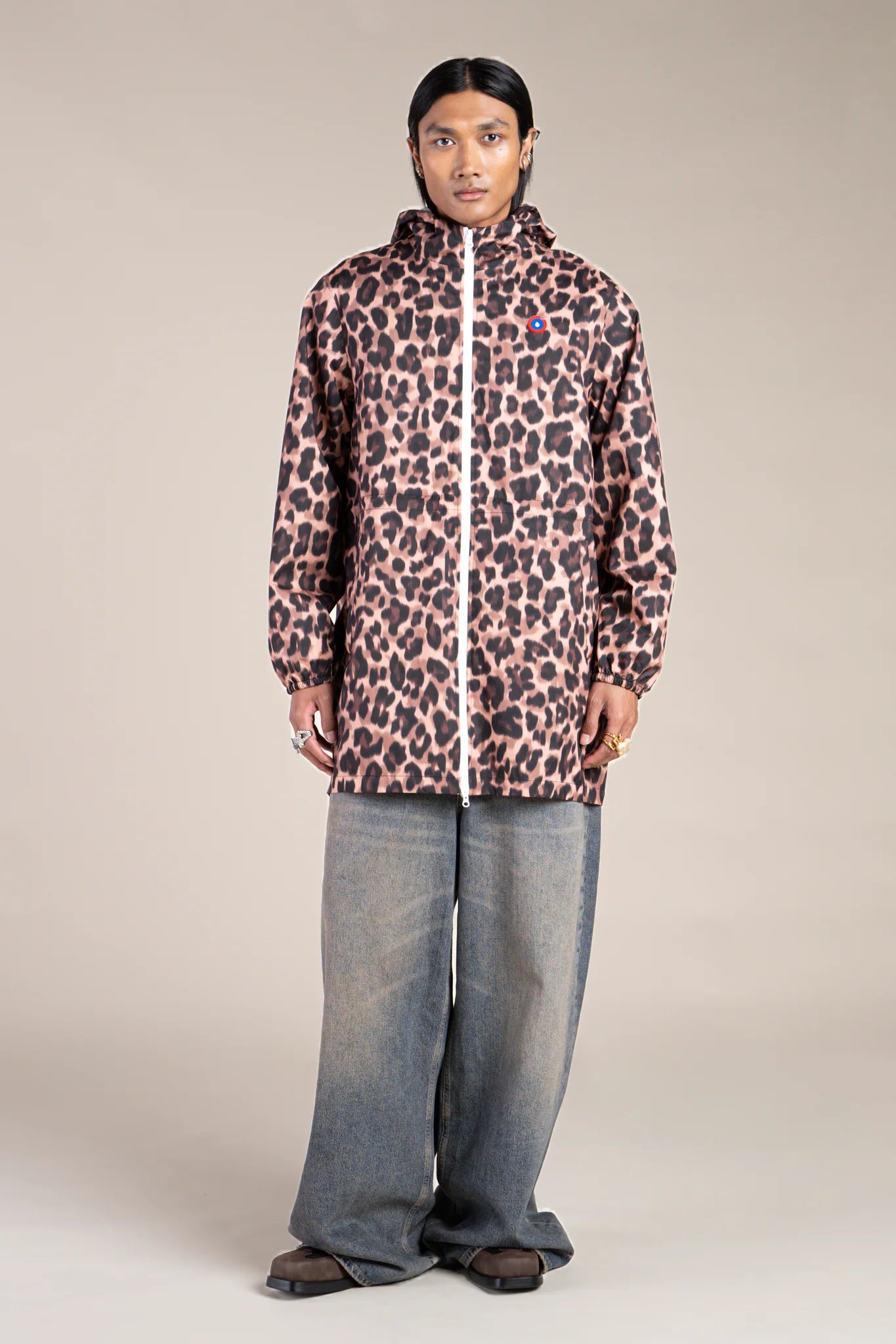 Amelot Imprimé- Imperméable Long - Flotte #couleur_new-leopard