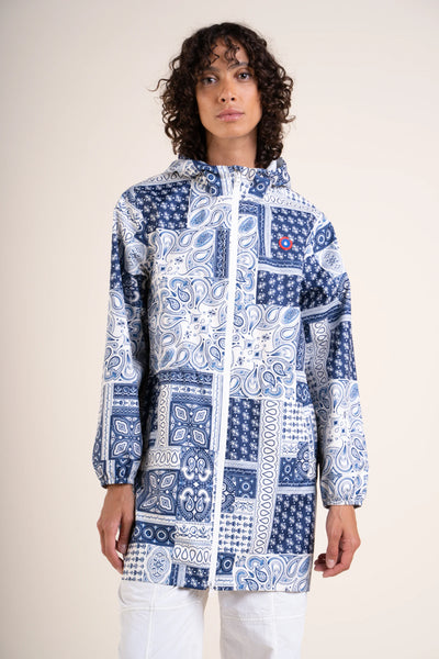 Amelot Printed - Long Raincoat - Flotte #couleur_bandana