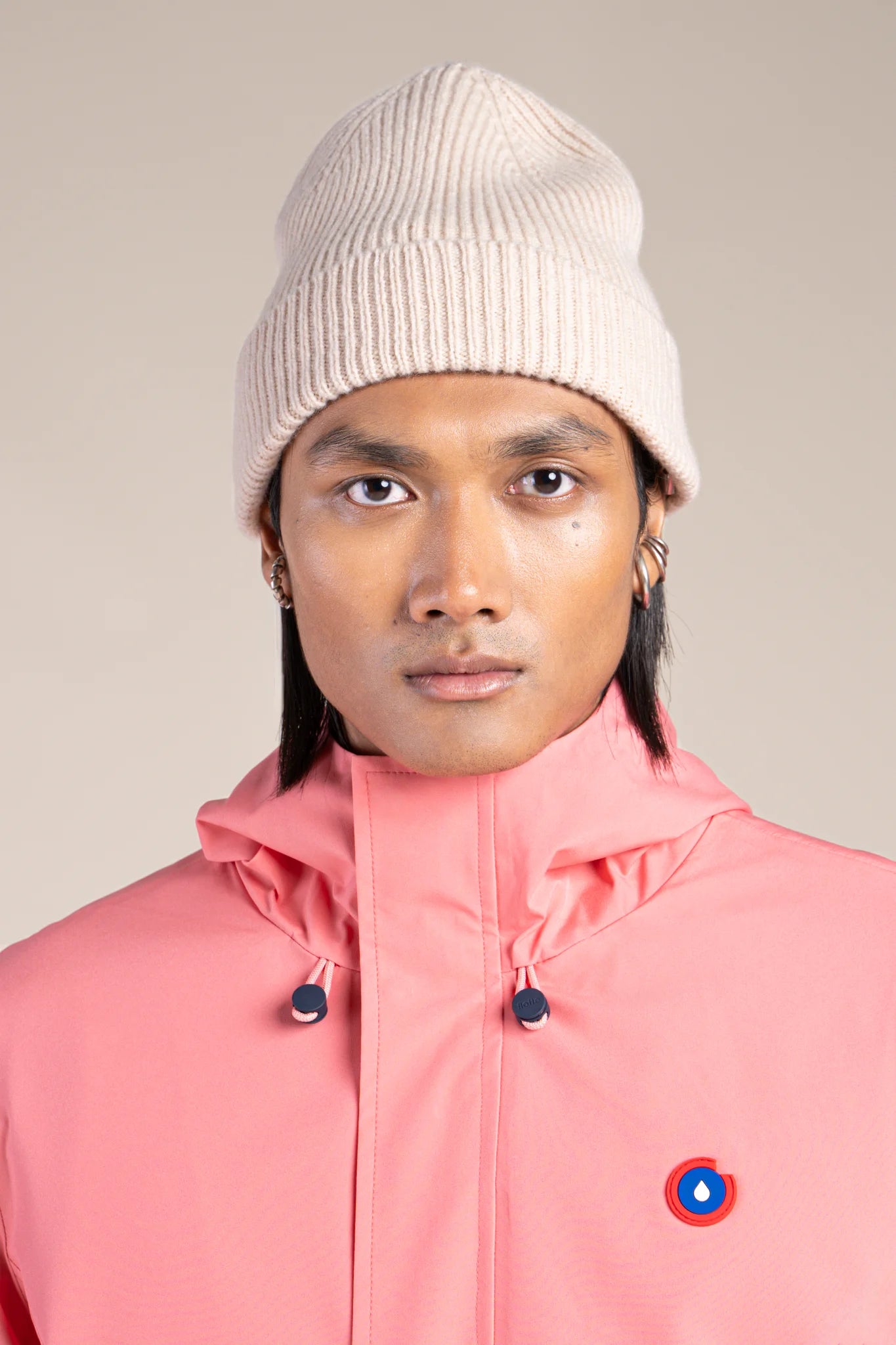 Beaubourg waterproof parka right #couleur_corail