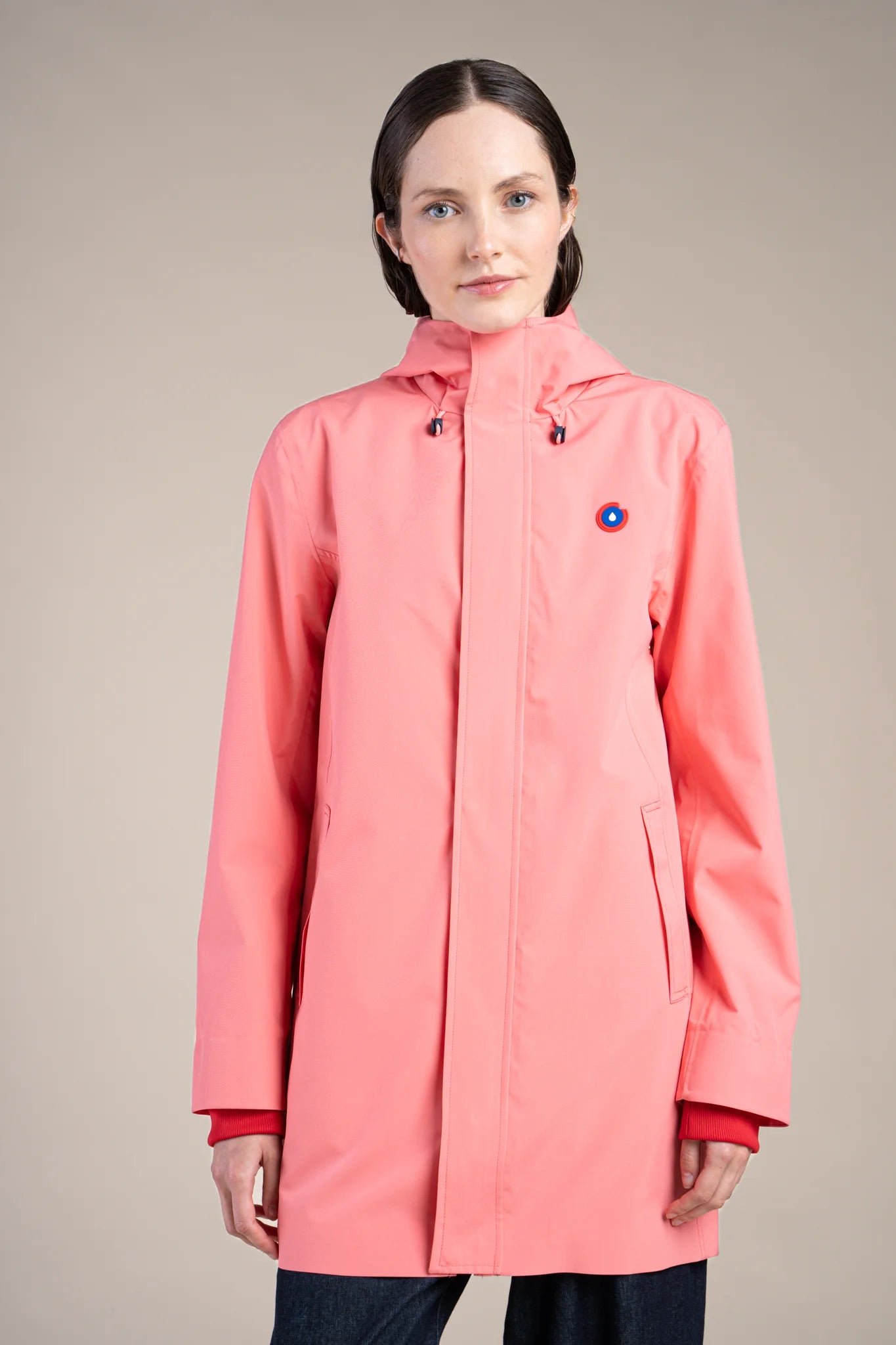 Beaubourg waterproof parka right #couleur_corail