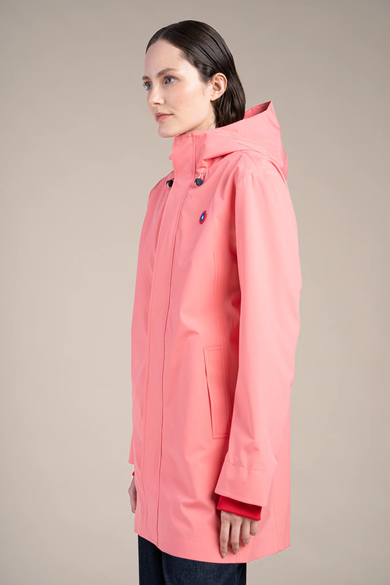 Beaubourg waterproof parka right #couleur_corail