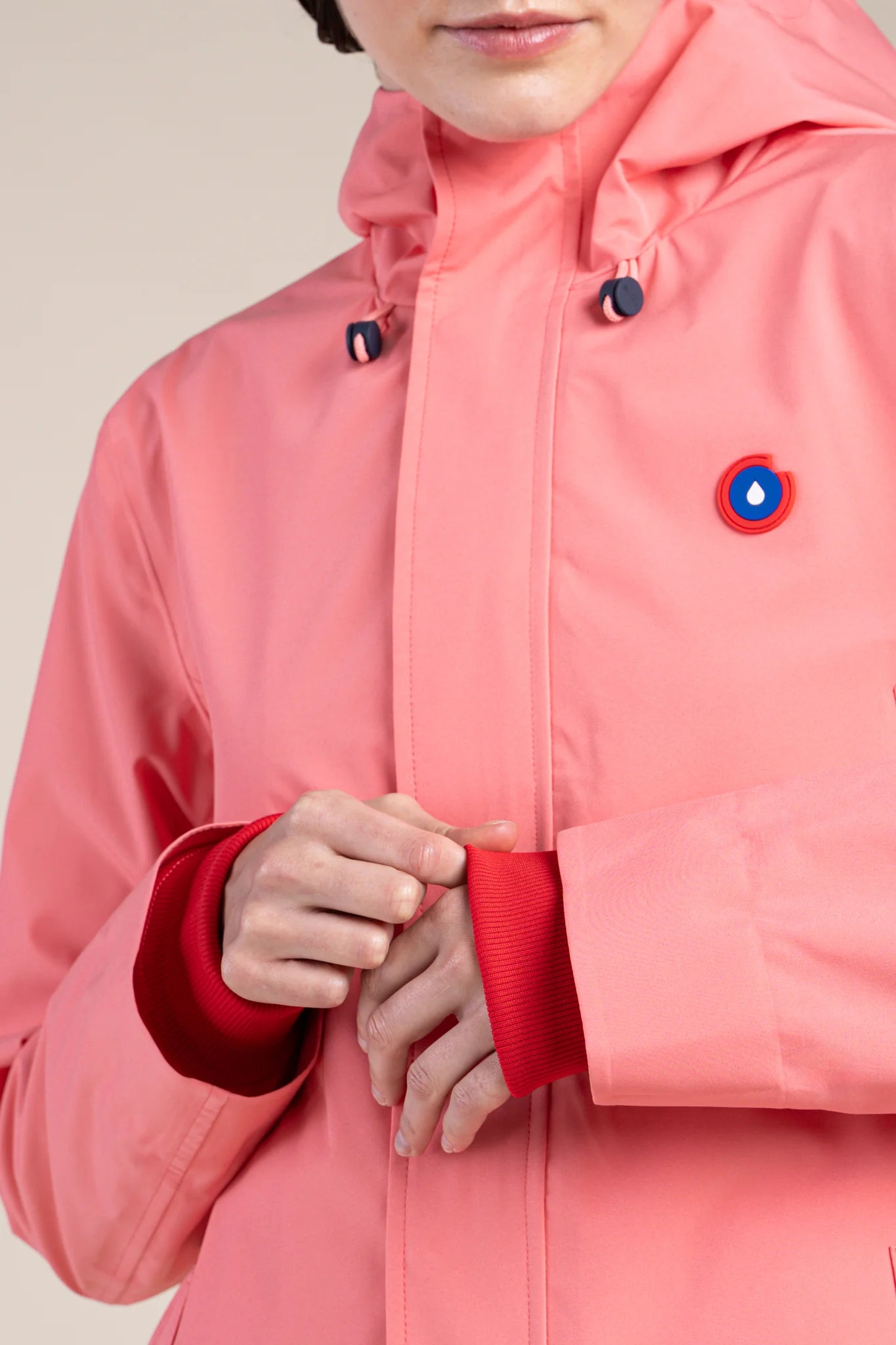 Beaubourg waterproof parka right #couleur_corail