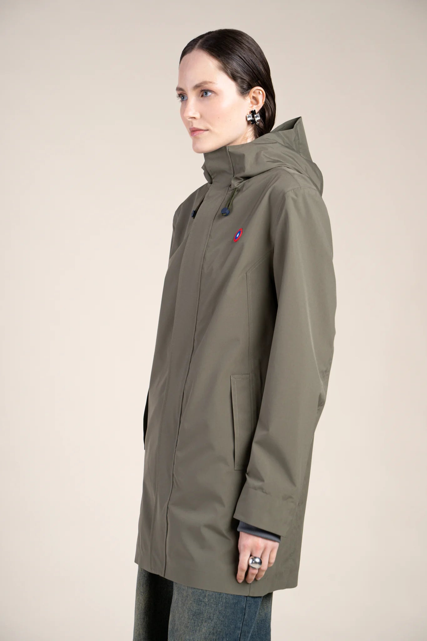 Beaubourg waterproof parka right #kaki_color