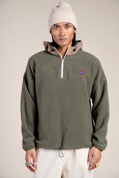 Belleville - Waterproof fleece hoodie - Flotte #couleur_kaki