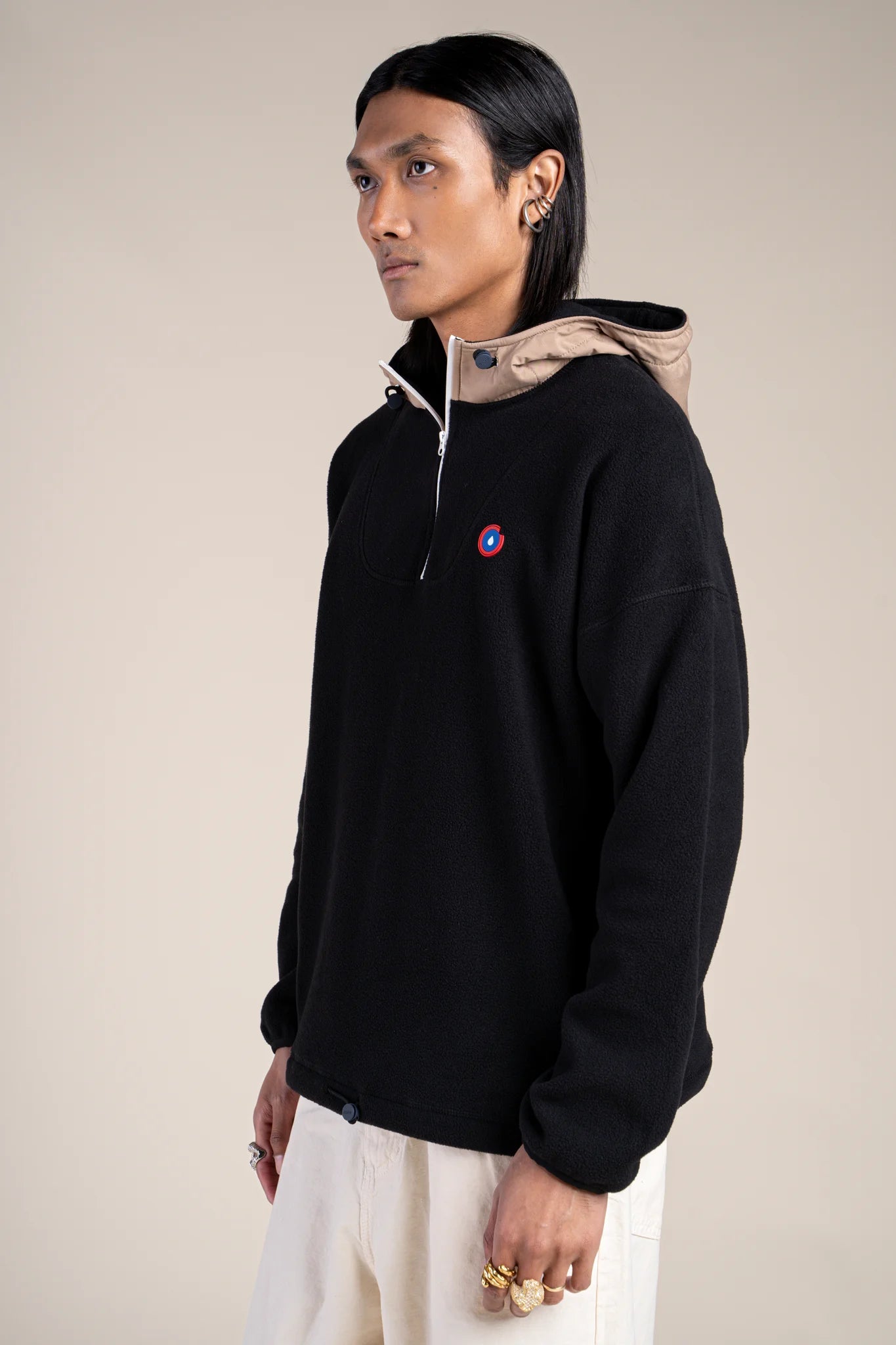 Belleville - Waterproof fleece hoodie - Flotte #couleur_ombre