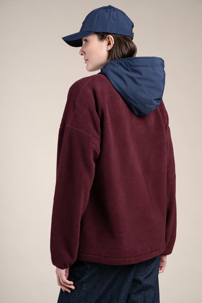 Belleville - Waterproof fleece hoodie plum burgundy - Flotte #couleur_prune