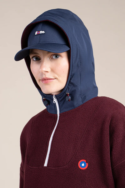 Belleville - Waterproof fleece hoodie plum burgundy - Flotte #couleur_prune