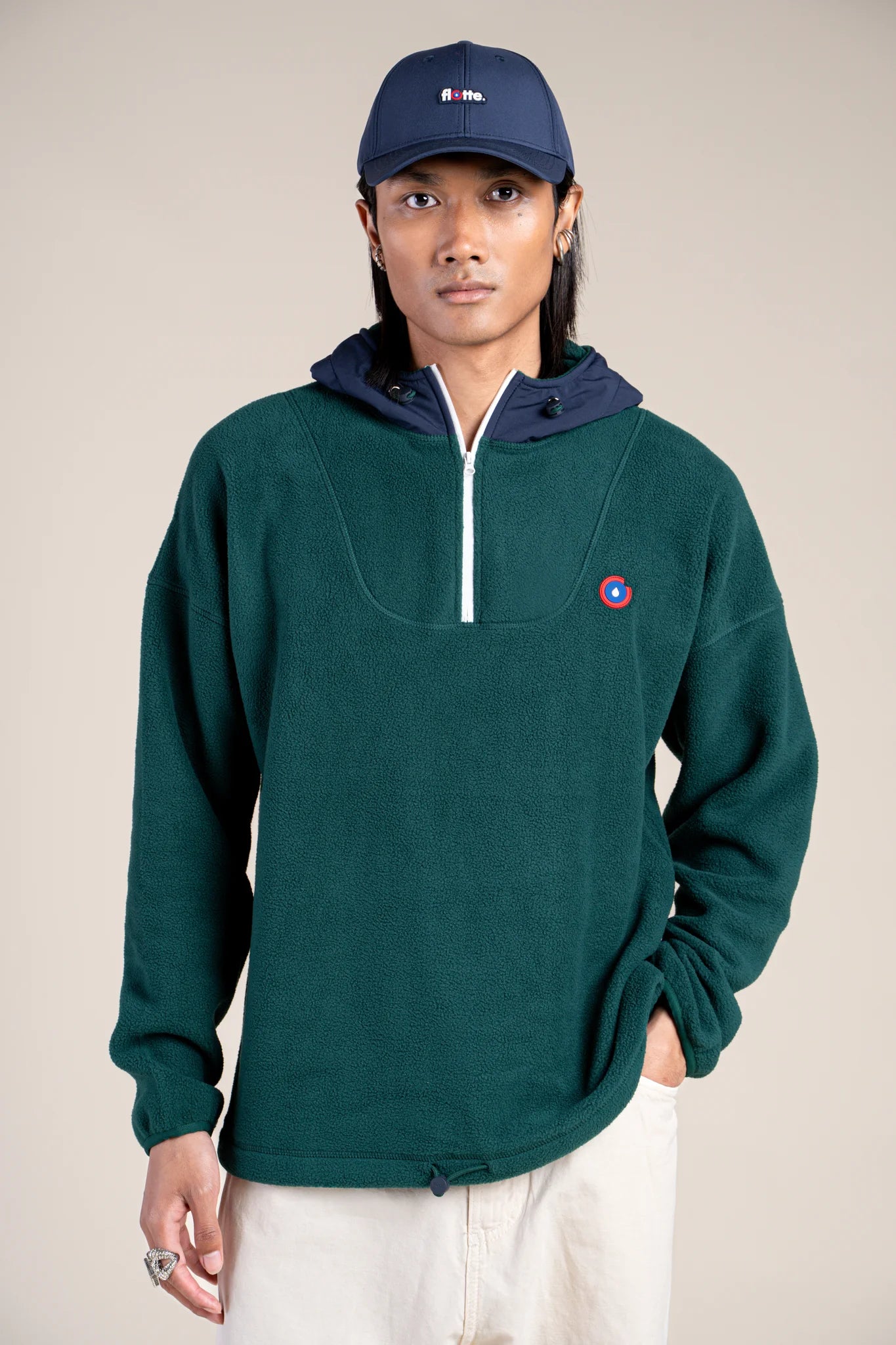 Belleville - Waterproof fleece hoodie - Flotte #couleur_sapin