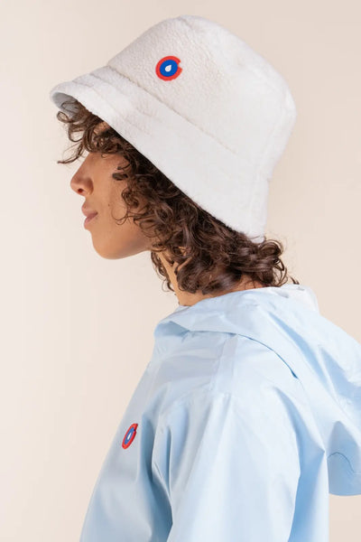 Bucket hat Marceau reversible fleece and raincoat #couleur_coquille-iceberg