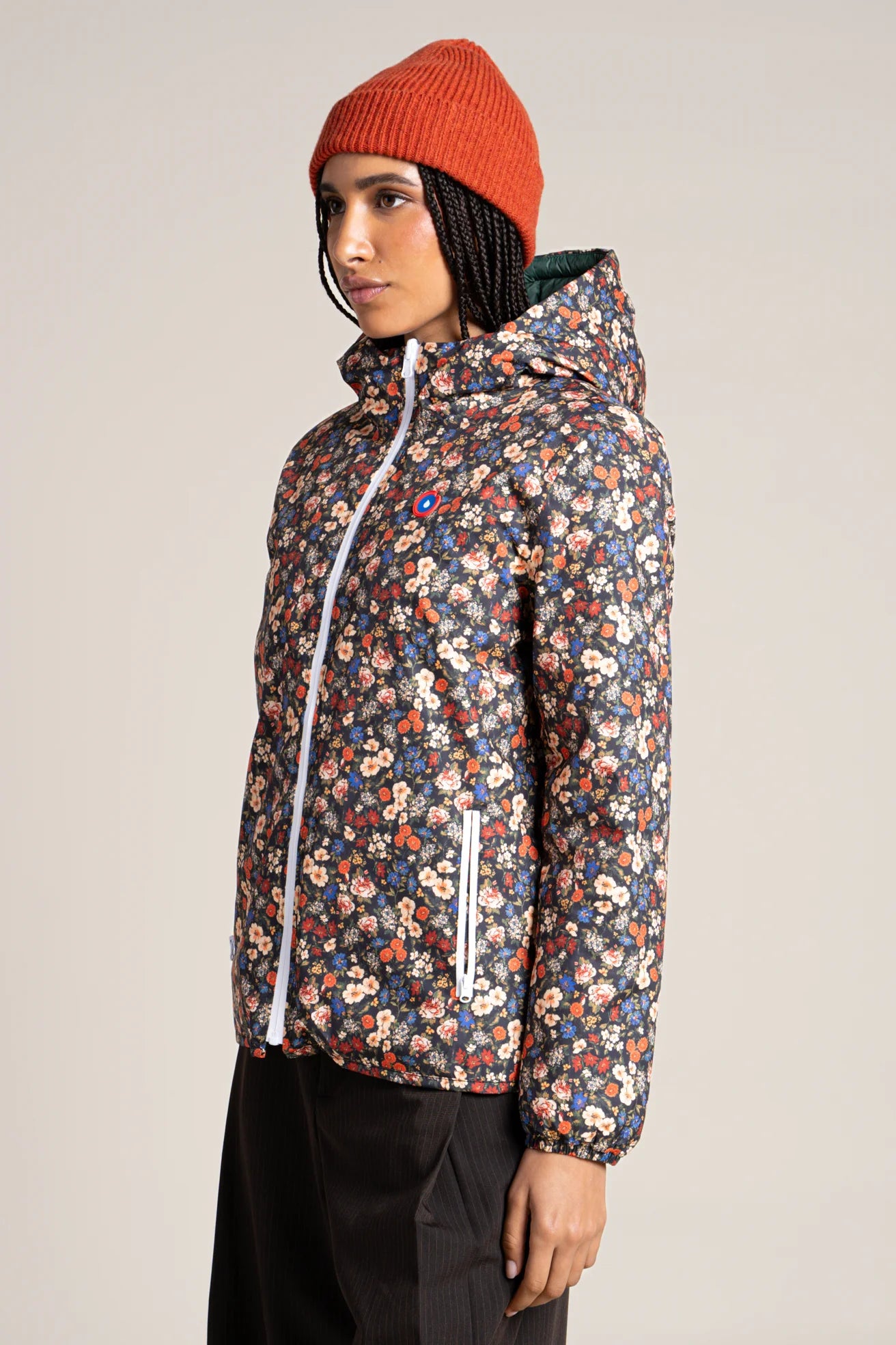 Charonne - Reversible down jacket - Flotte #couleur_sapin-bloom