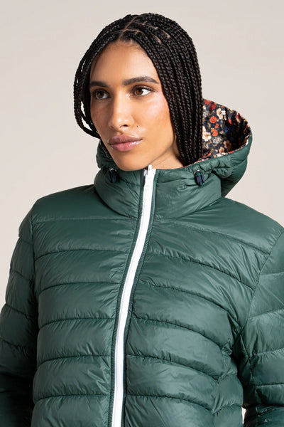 Charonne - Reversible down jacket - Flotte #couleur_sapin-bloom