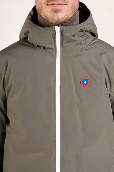 Charonne - Reversible waterproof down jacket - Flotte #couleur_kaki-ombre