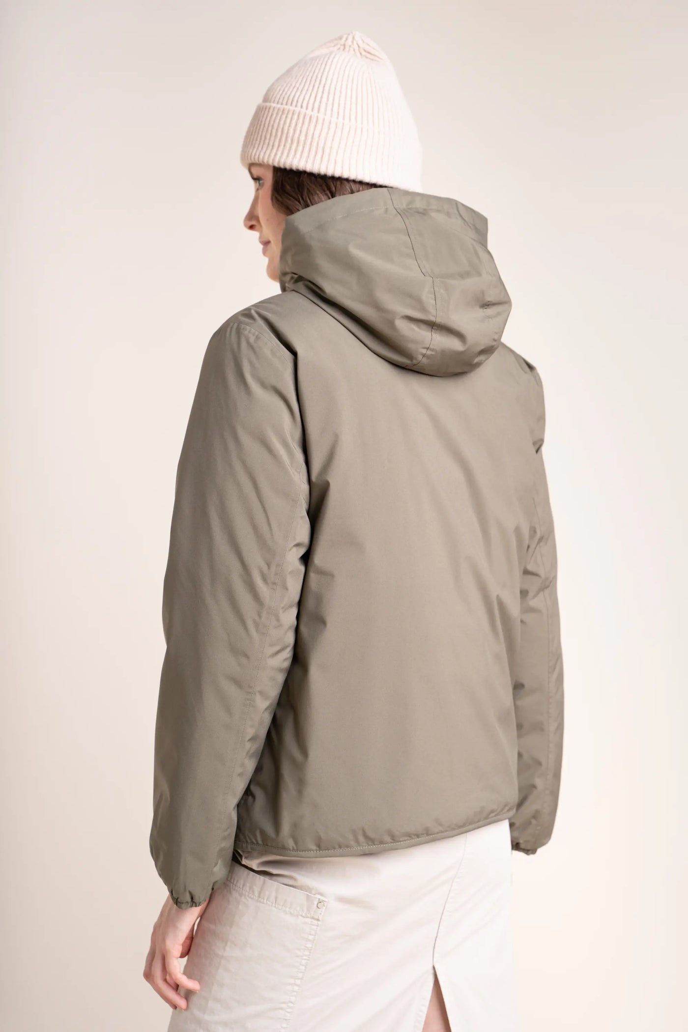 Charonne - Reversible down jacket - Flotte #couleur_kaki-ombre