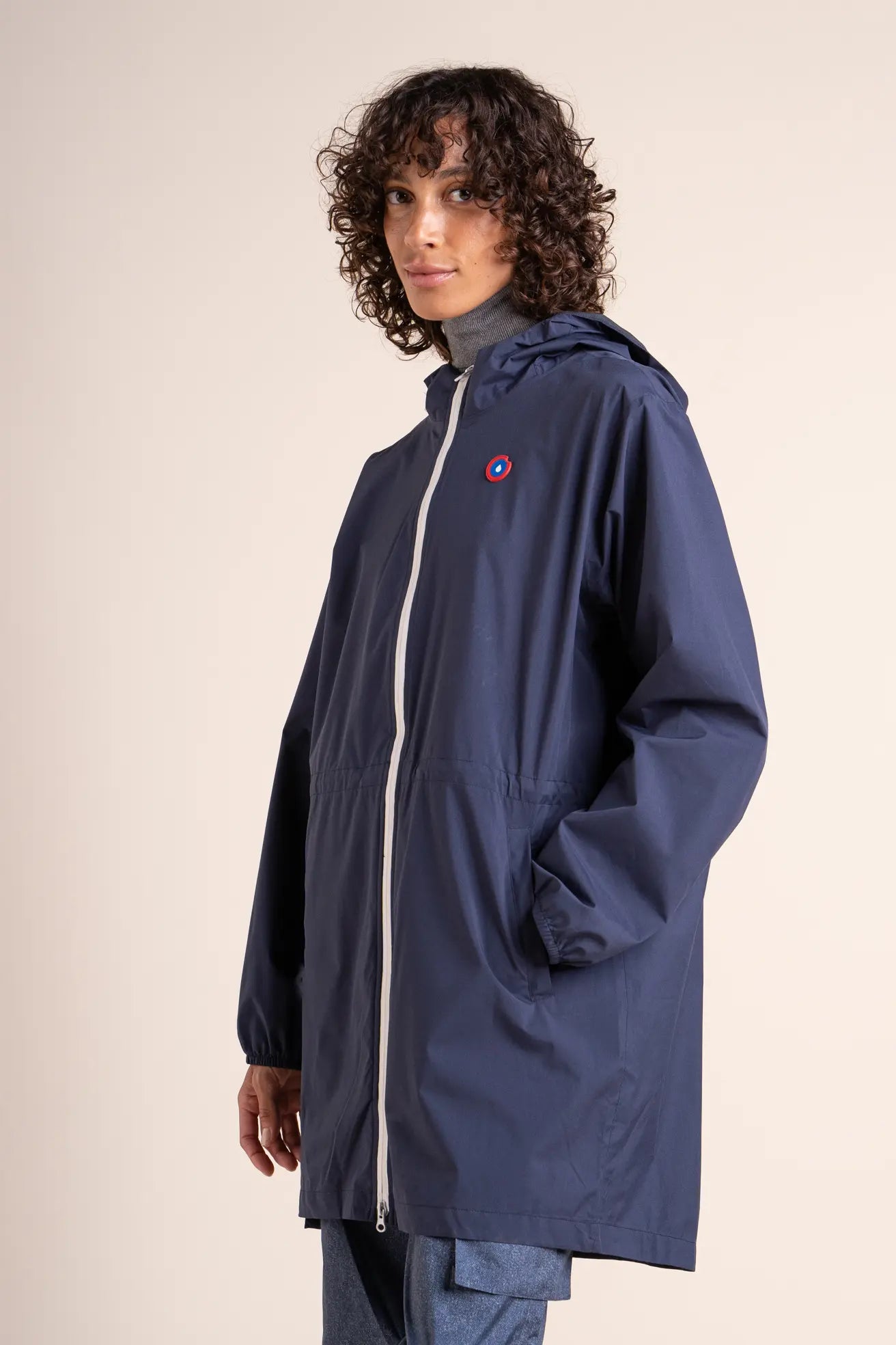 Amelot Classique - Long raincoat - Flotte #couleur_indigo