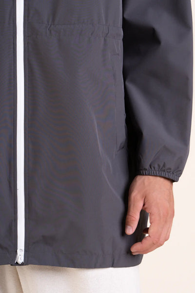 Amelot Classique - Long raincoat - Flotte #couleur_anthracite