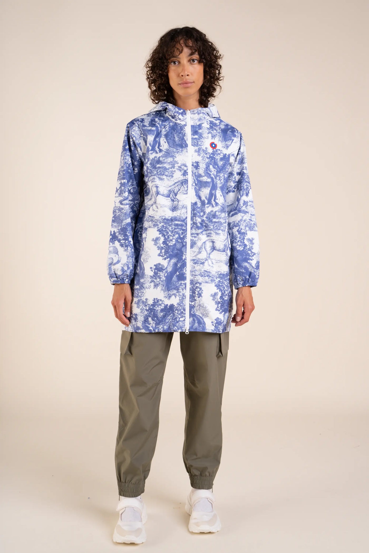 Amelot Printed - Long Raincoat - Flotte #couleur_jardin