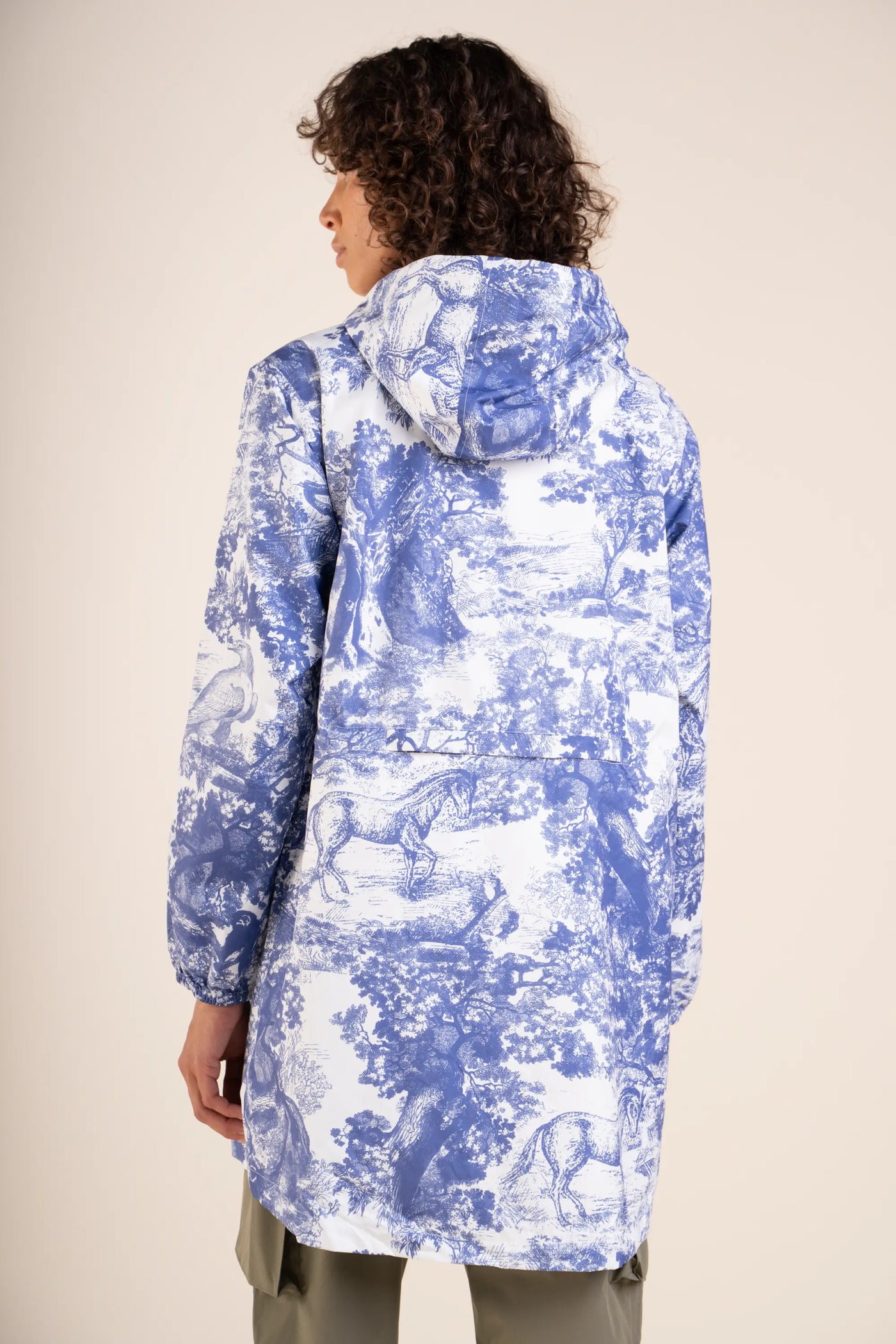 Amelot Printed - Long Raincoat - Flotte #couleur_jardin