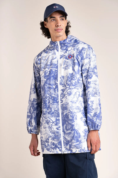 Amelot Printed - Long Raincoat - Flotte #couleur_jardin