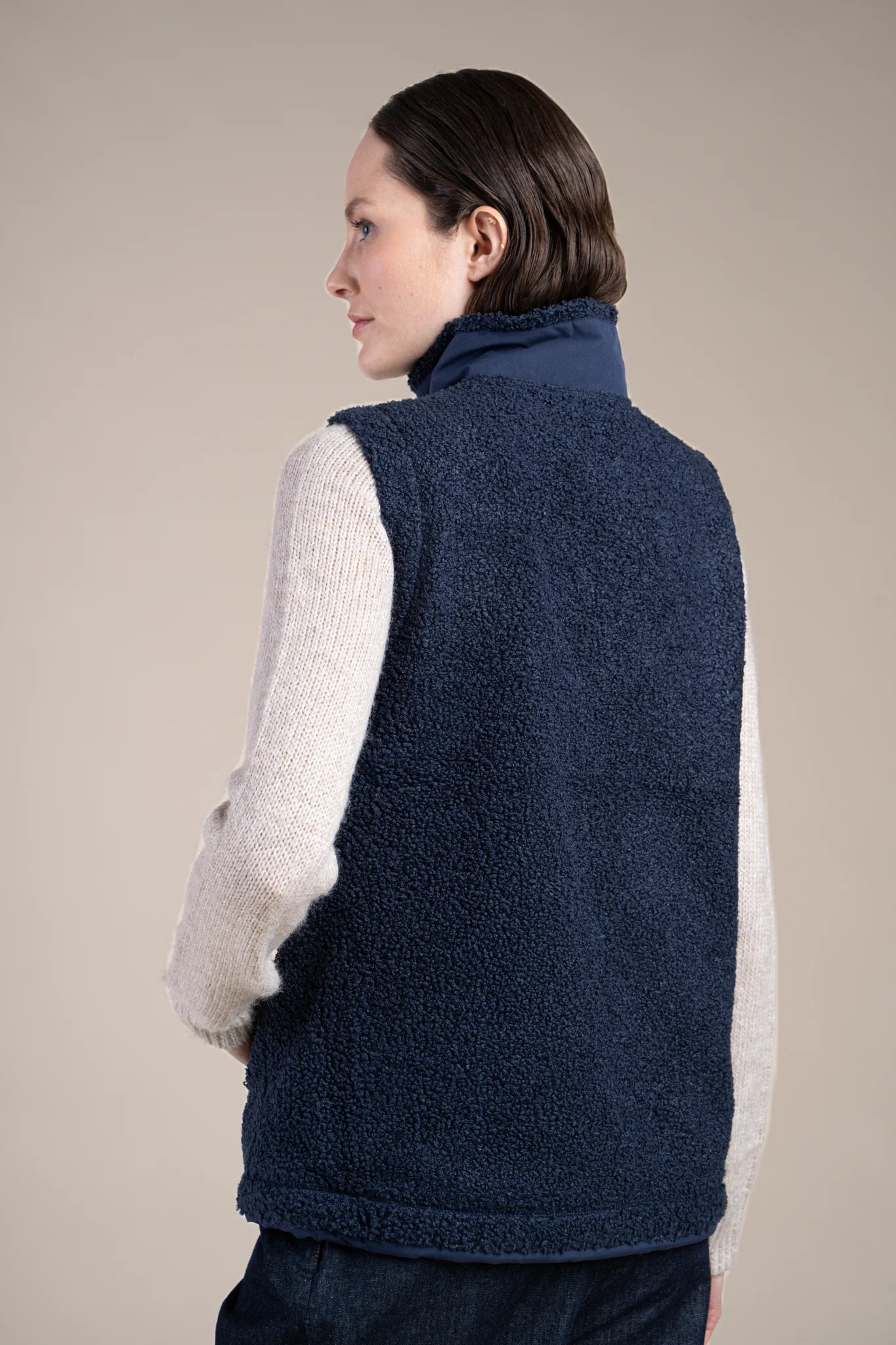 Indigo/indigo sleeveless fleece jacket #couleur_indigo