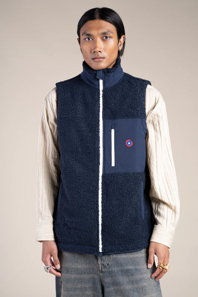 Indigo/indigo sleeveless fleece jacket #couleur_indigo