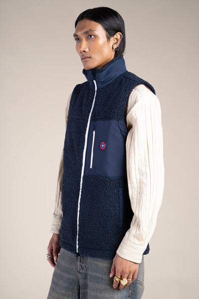 Indigo/indigo sleeveless fleece jacket #couleur_indigo