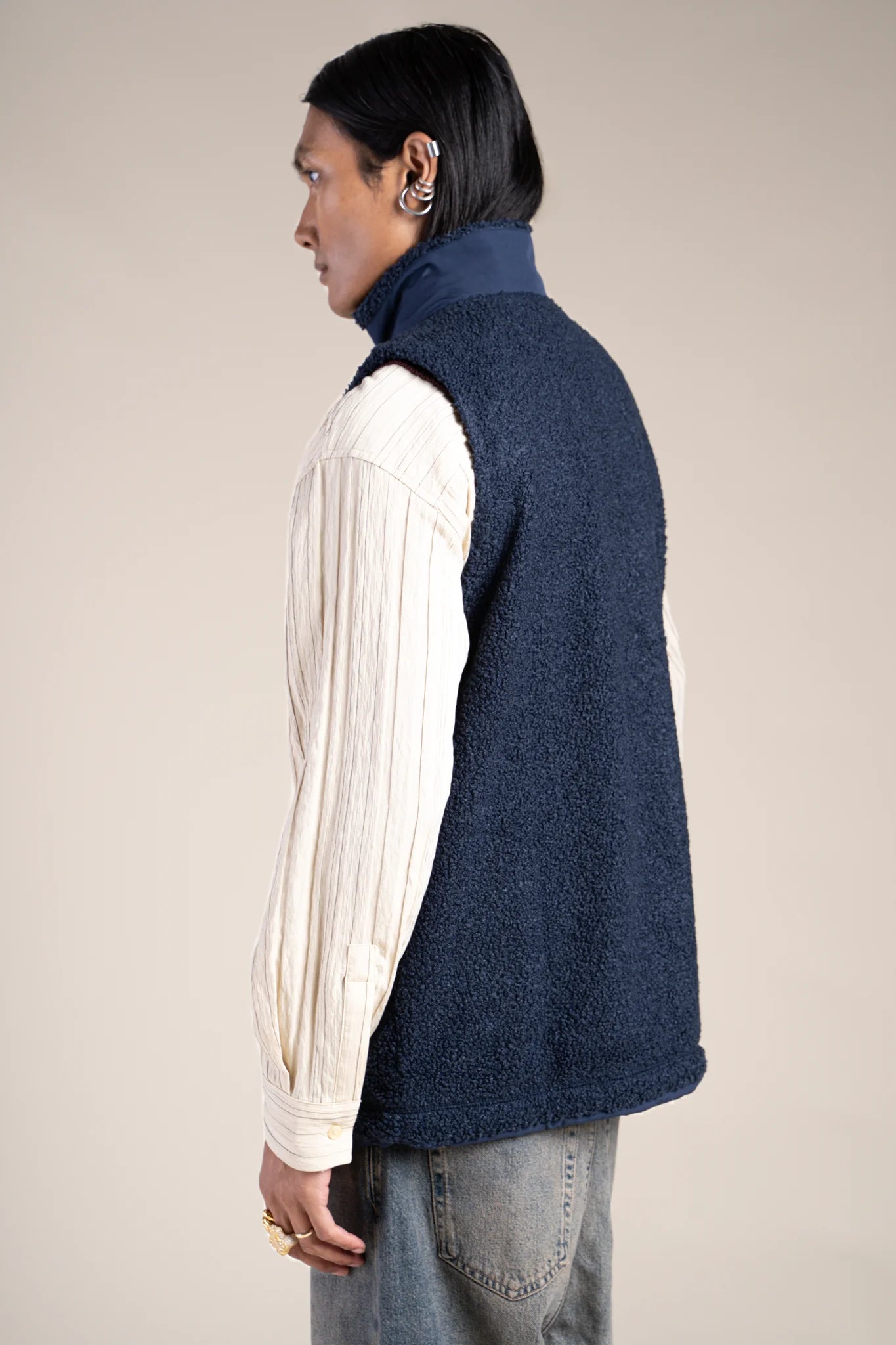 Indigo/indigo sleeveless fleece jacket #couleur_indigo