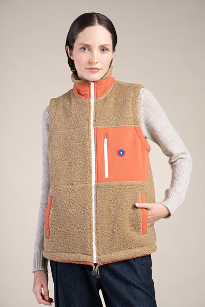 Sleeveless Fleece Jacket color Sahara/Ginger #couleur_sahara-ginger