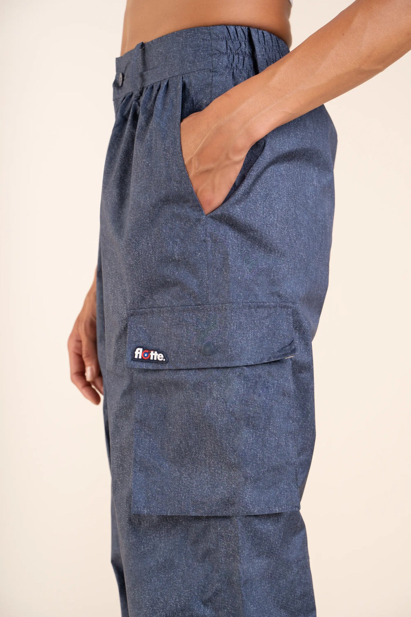 Gambetta multi-pocket waterproof cargo pants #couleur_denim