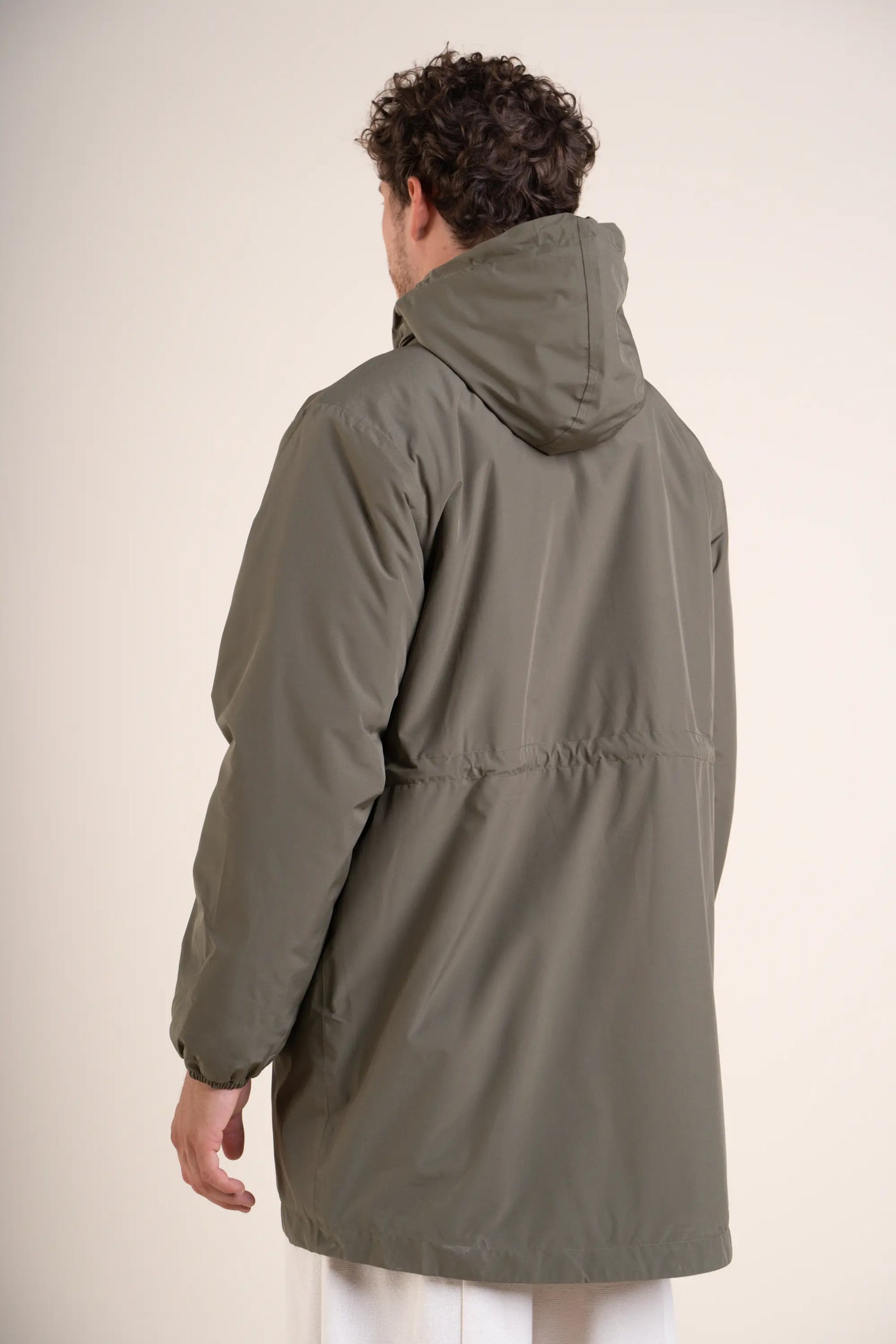 Waterproof and lined long jacket #couleur_kaki