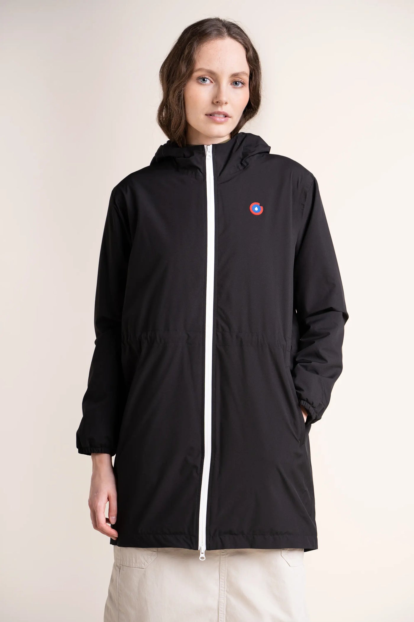 Long waterproof jacket with fleece lining #couleur_ombre