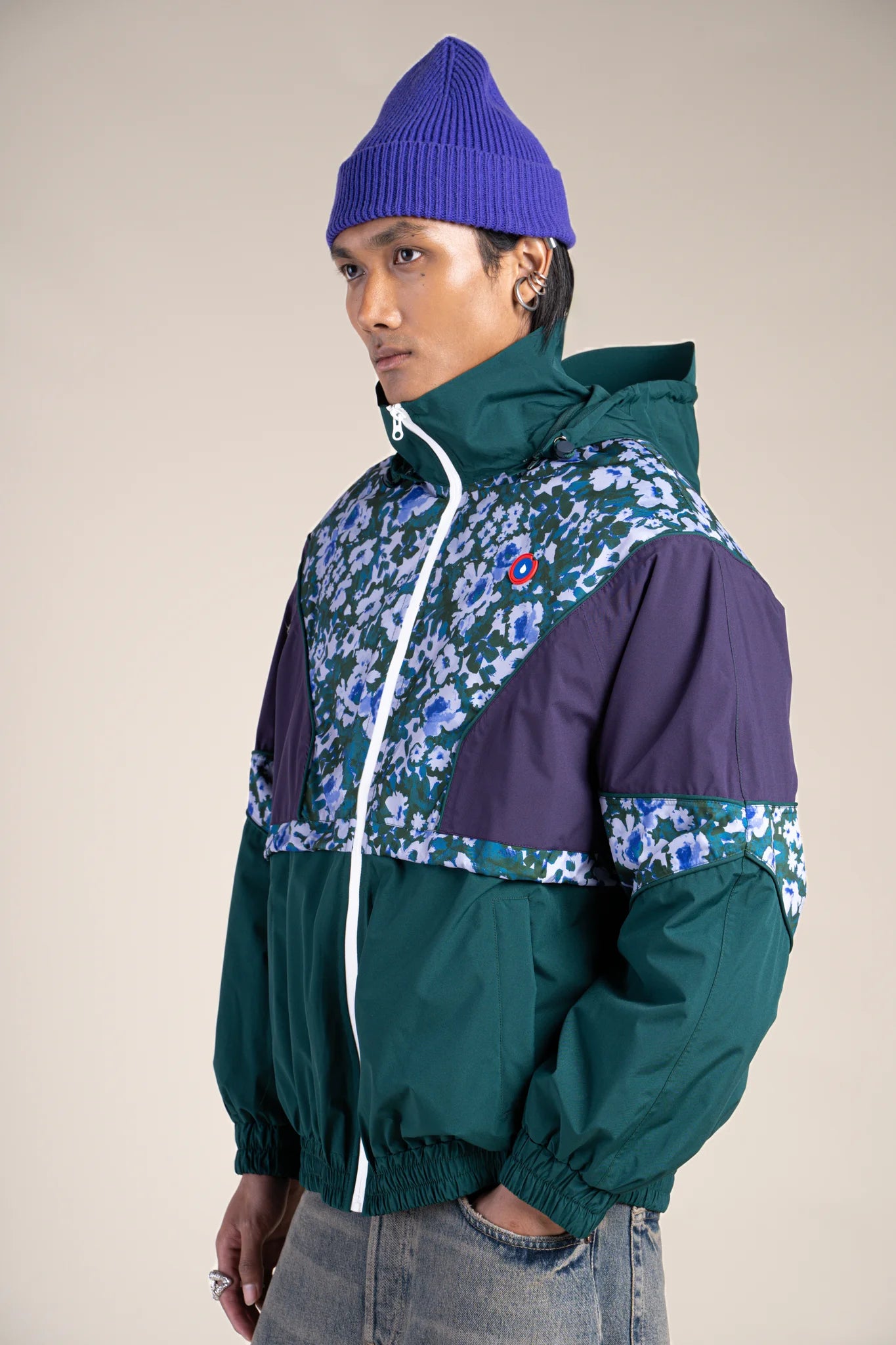 SAINT MARTIN waterproof jacket #couleur_geranium-sapin