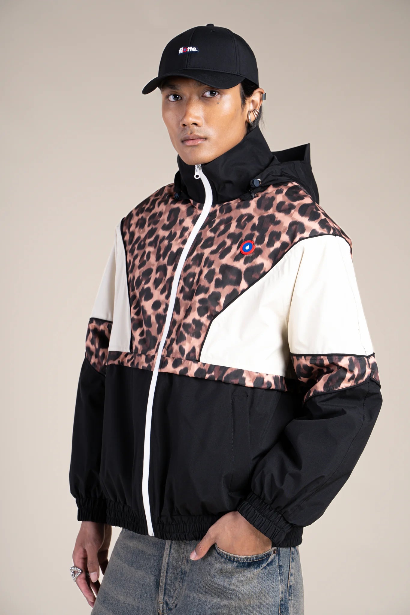 SAINT MARTIN waterproof jacket #couleur_new-leopard-Black