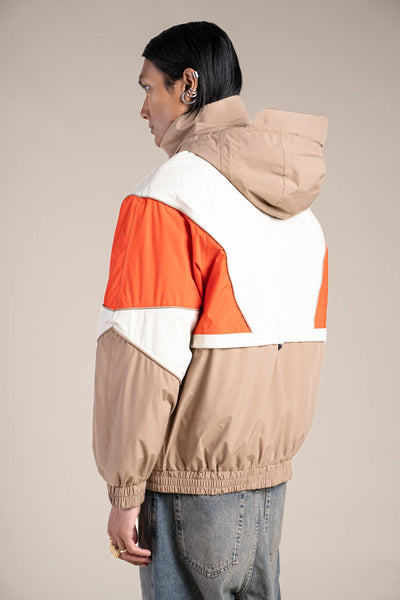 SAINT MARTIN waterproof jacket #couleur_sahara-tomate