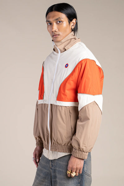 SAINT MARTIN waterproof jacket #couleur_sahara-tomate