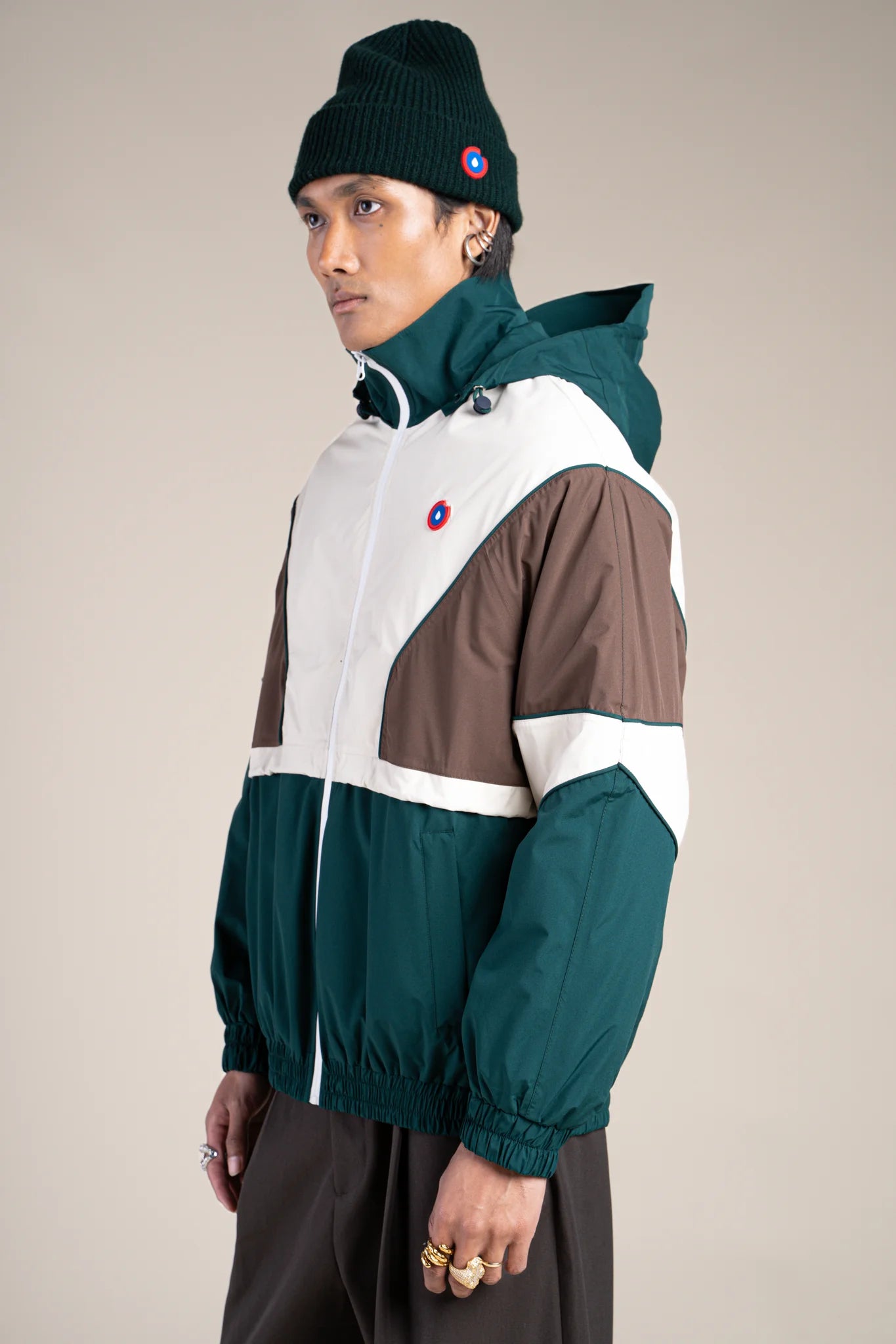 SAINT MARTIN waterproof jacket #couleur_sapin-chocolat