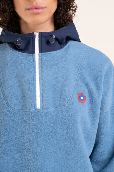 Belleville - Waterproof fleece hoodie - Flotte #couleur_orage