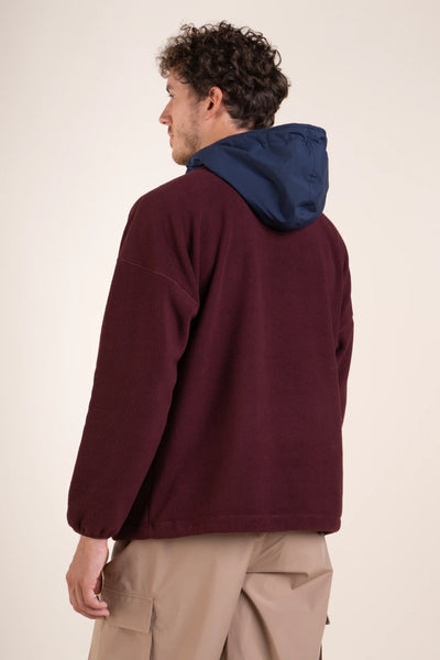Belleville - Waterproof fleece hoodie - Flotte #plum_color