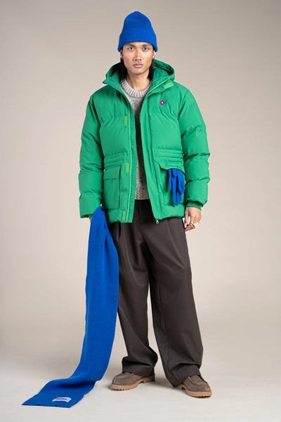 Waterproof mid-length down jacket - #couleur_cactus