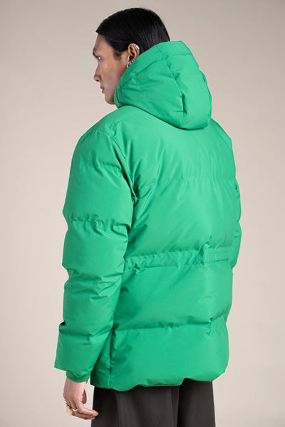 Waterproof mid-length down jacket - #couleur_cactus