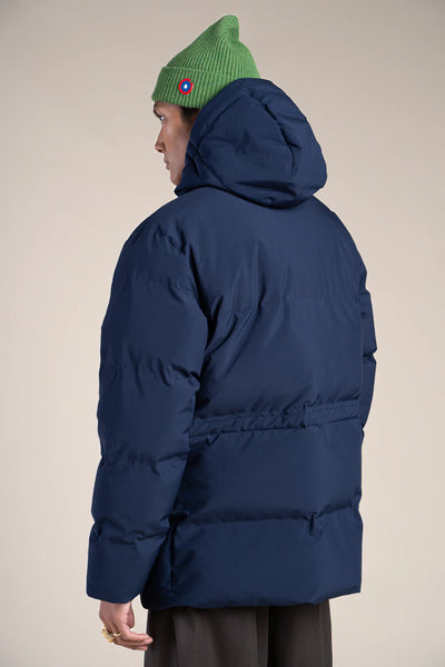 Waterproof mid-length down jacket - #couleur_indigo